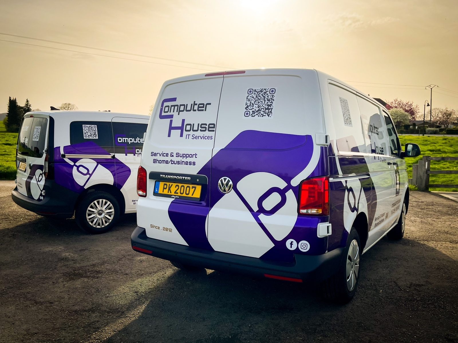 Computerhouse service vans, fully equipped for on-site jobs